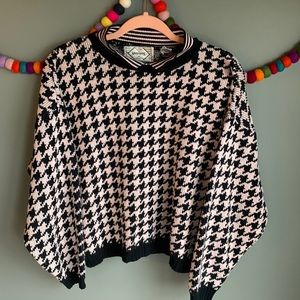 Vtg Nuggets polo houndstooth sweater